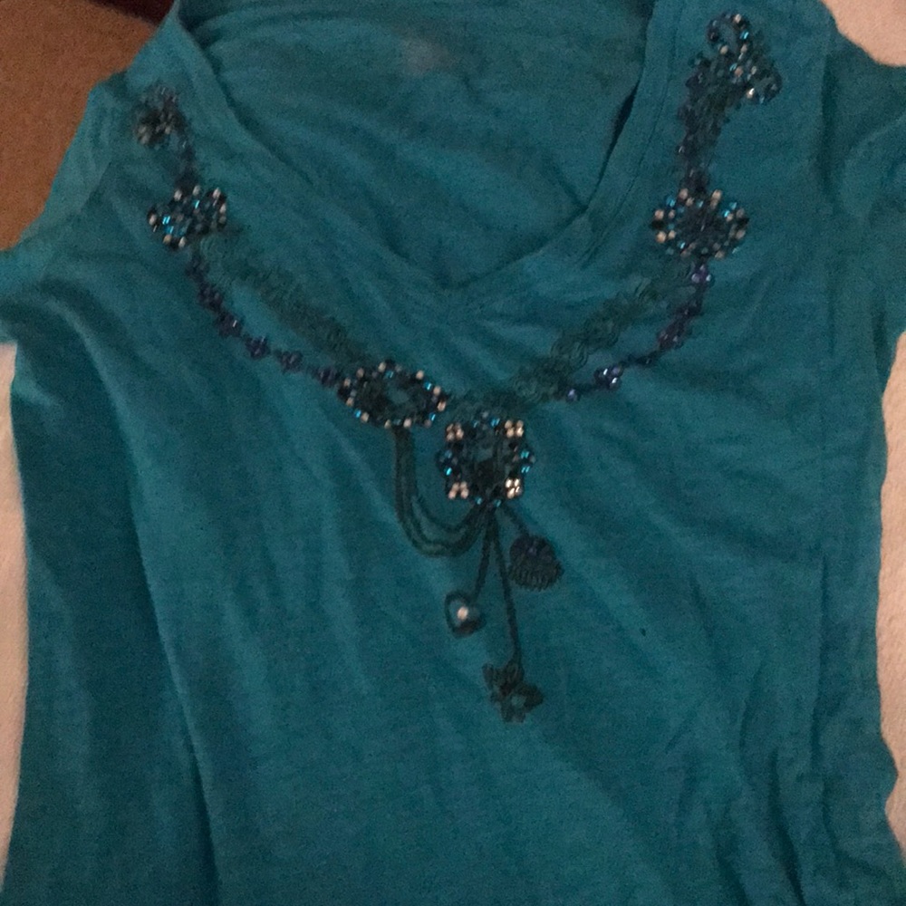 🌟EXPRESS // Turq short sleeve top // sz S🌟
